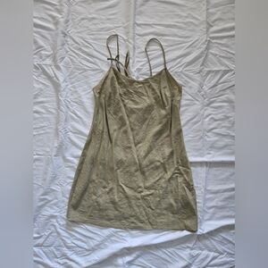Chic Olive Green Spaghetti Strap Dress
